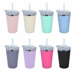 Insulated Party Tumbler with Straw - Pink